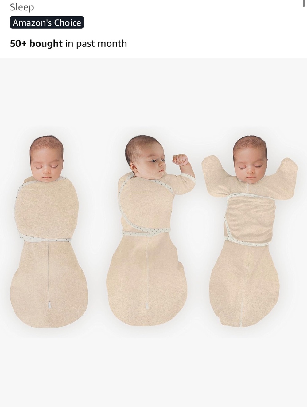 0-3 month Neutral Cream Baby Swaddle Sleep Sack - Soft Zip